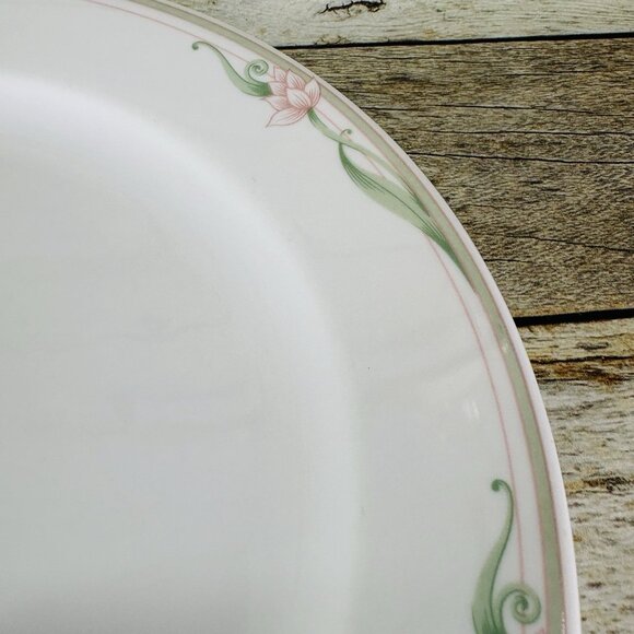 Royal Rego SERENA Restaurant Ware Pink Flower Porcelain White Dinner Plate Set 4 - Picture 14 of 16
